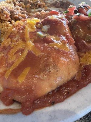 Beef chimichanga. Nice sauce and a large portion.