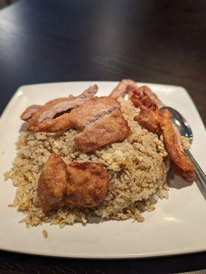 Fried Pork Chop with Rice.  Added fried rice option(extra)