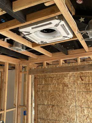 Cassette ductless system. Custom and proper designs is what Cloud Comfort HVAC offers.