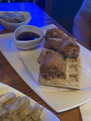 Adults chicken and waffles