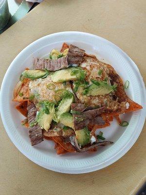 Chilaquiles con carne de cecina