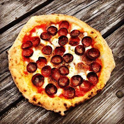 2018 DOUBLE Pepperoni - pepperoni on top and imported soppressata underneath the fresh mozz!