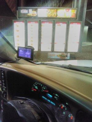 Drive thru menu