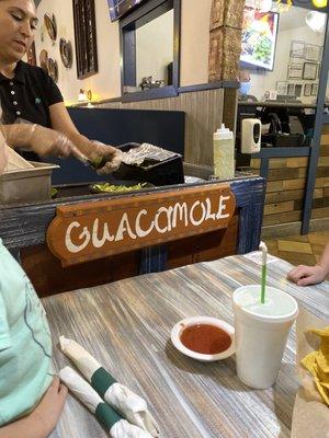 Guacamole made fresh at the table