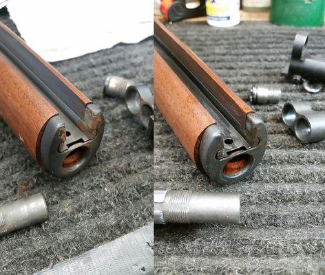 1945 M1 Garand Rifle forearm before & after