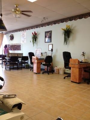 Inside the salon.