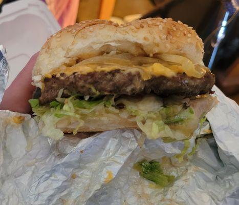 Cheeseburger with the forbidden lettuce!