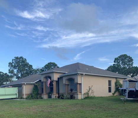 Rain gutters preserved during roof replacement