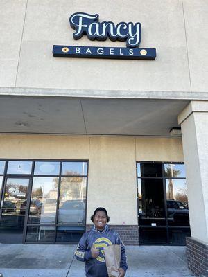 Kingcade is from LA and he's visiting his favorite bagel spot in Patterson CA