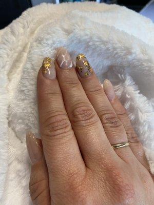 Full set gold flake and marble design