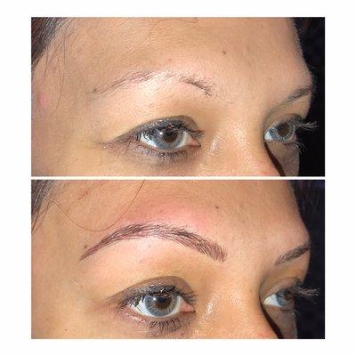 Before and after microblading!