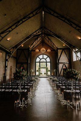 Ceremony Aisle and Altar at the Iron Manor in Conroe