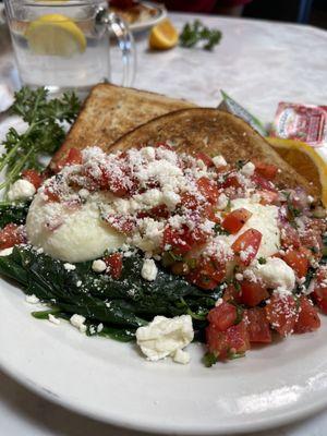 Poached eggs w/Spinach