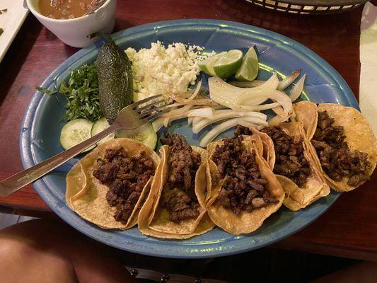 Asada mini tacos