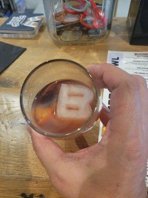 Smoky Old Fashioned Boscoe ice cube