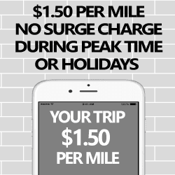 $1.50 Per mile cheapest rate in palm beach.