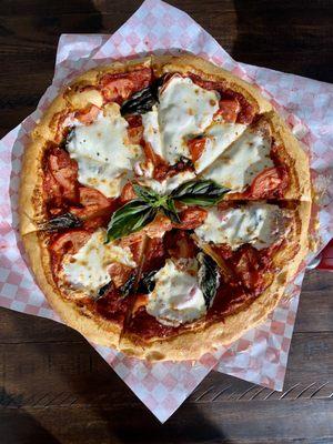 A classic margherita pizza