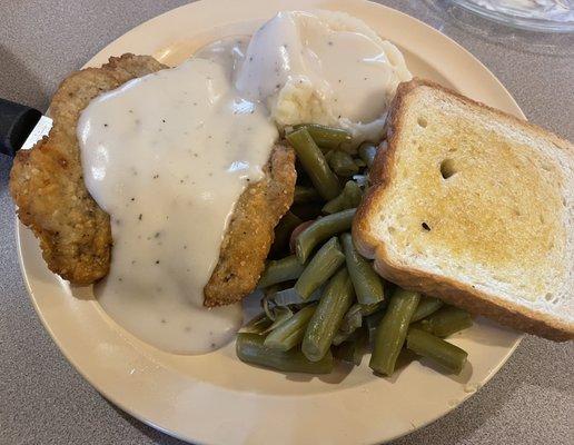 CFS with Green Bean & Mashed Potatoes