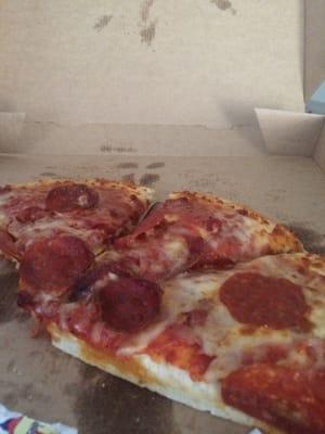 Tried their $5.55 large pep pizza