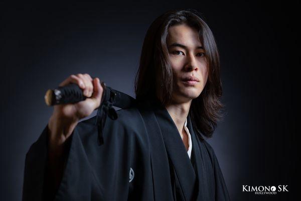 Get your samurai photos at KIMONO SK studio! We offer a coming of age dramatic portrait package.