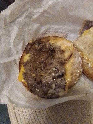 steak and cheese bagel. Looks and taste like a old cheeseburger.