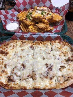 Chicken Bacon Ranch Flatbread & Loaded Fries