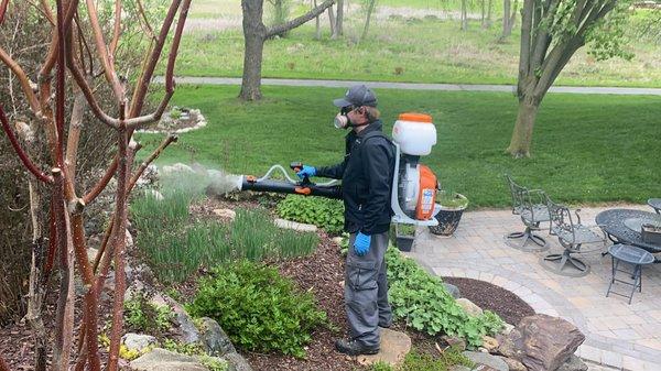 Mosquito Tech Shawn provides treatment to make your backyard an mosquito-free oasis