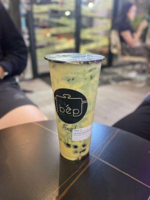 ig: @whatsviveating  |  kyoto matcha brulee milk tea