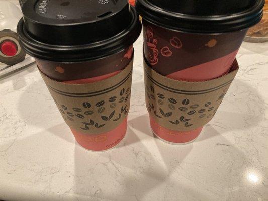 Large and medium latte