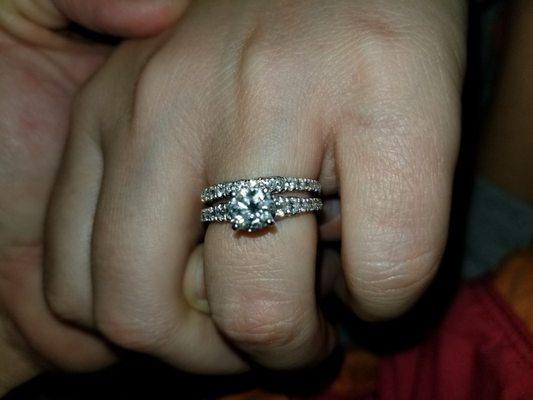 Engagement ring and wedding band!