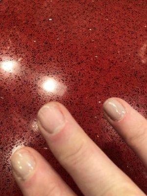 polish completely off nail three days after manicure