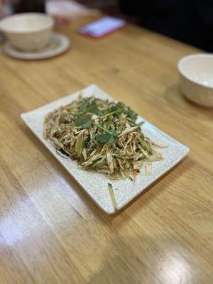 Tofu cucumber salad.