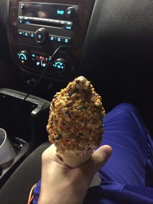 Strawberry crunch cone!