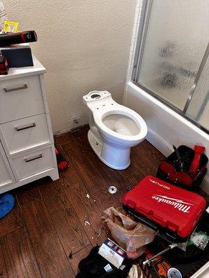 New toilet install and angle stop replacement.