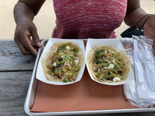 Pulled Pork Tacos.. good, but too much sauce, could t really taste the pulled pork