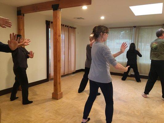 Qigong class in our movement room/ classroom.