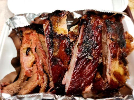 Three Meat Combo - Ribs, Ribs Tips, and Brisket