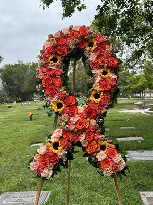 Orange cancer ribbon arrangement