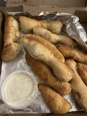 Great ranch! Soft and chewy bread sticks... yes please!!