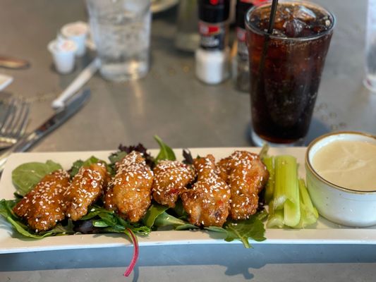 Crispy sticky Thai wings