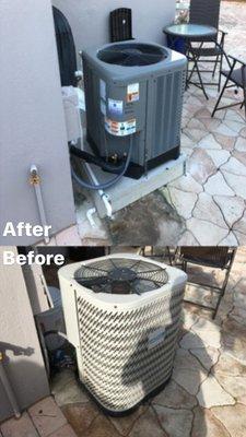 After and Before pictures of Condenser Unit