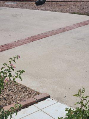 Paver repair across the driveway