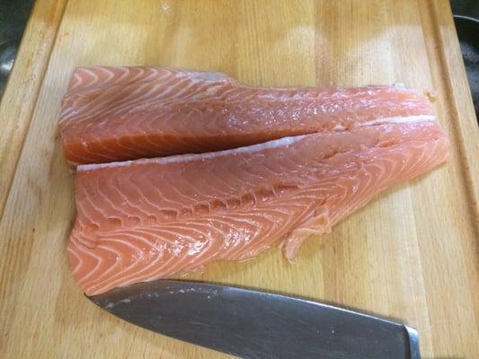 Salmon $12.95 per pound. Always fresh, never disappointed!