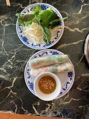 Fresh Spring rolls and veggie for my pho