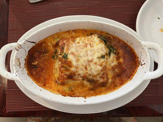 Hot bubbling lasagna.