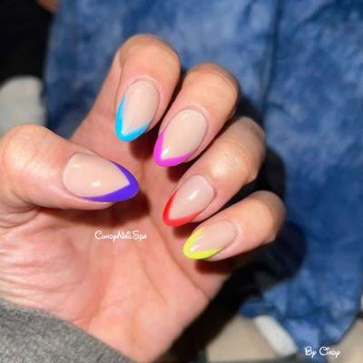 Full Set Rainbow Nail Design