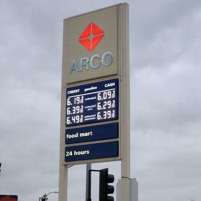 Gas prices as of 6-18-22