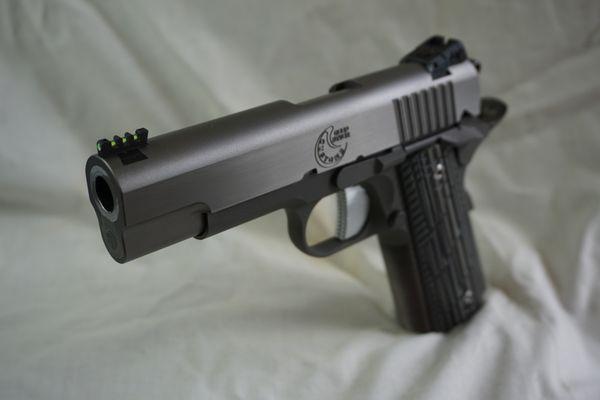 Deep River Customs Commander 45ACP finished in gray DLC.