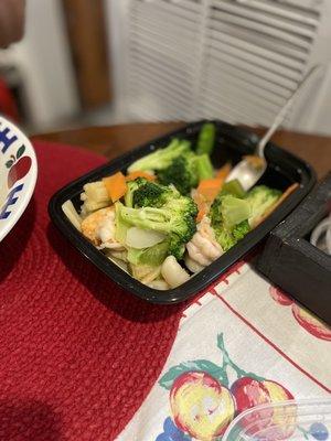 Steamed Shrimp and Scallop with Vegs- under the "special diet food" section