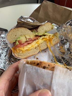 Bagel with egg and cheese